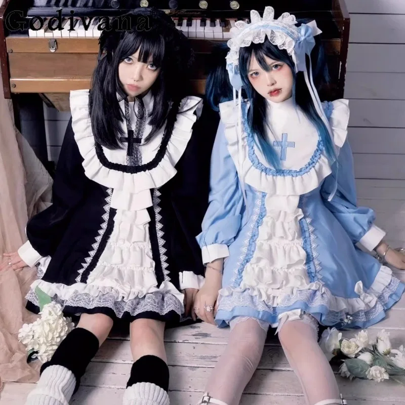 

Daily Wear Lolita Princess Dress for Girls and Adults Japanese Style Sweet Birthday Party Dress Women's Cospaly Maid Dress