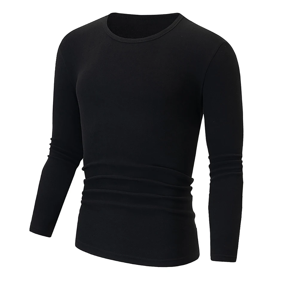 1/2/4-teiliges Set aus lässigen warmen Unterwäsche-Set für Herren und Teenager im Herbst/Winter, bequemes Sport-Langarmshirt mit dicker Basis – Detail 13