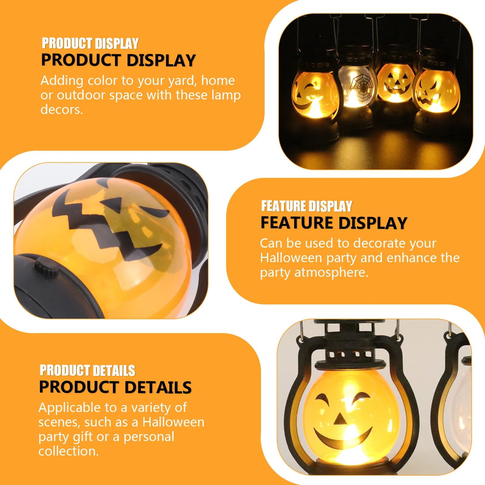 4pcs Led Decor Retro Night Light For Lamp Decor For Party Party Outdoor Home Halloween Gift Halloween Lamp Ornament