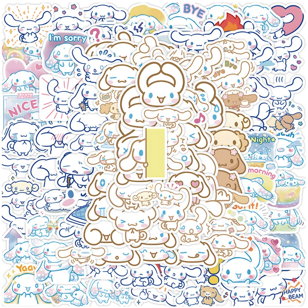 

10/30/60/120pcs Cute Cinnamoroll Cartoon Stickers Decals DIY Scrapbooking Diary Laptop Waterproof Kawaii Sticker for Kids Girls