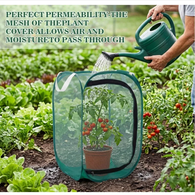 Foldable Ventilated Mesh Plant Guard Pop-Up Design Mini Garden Net Cover Against Birds Insects