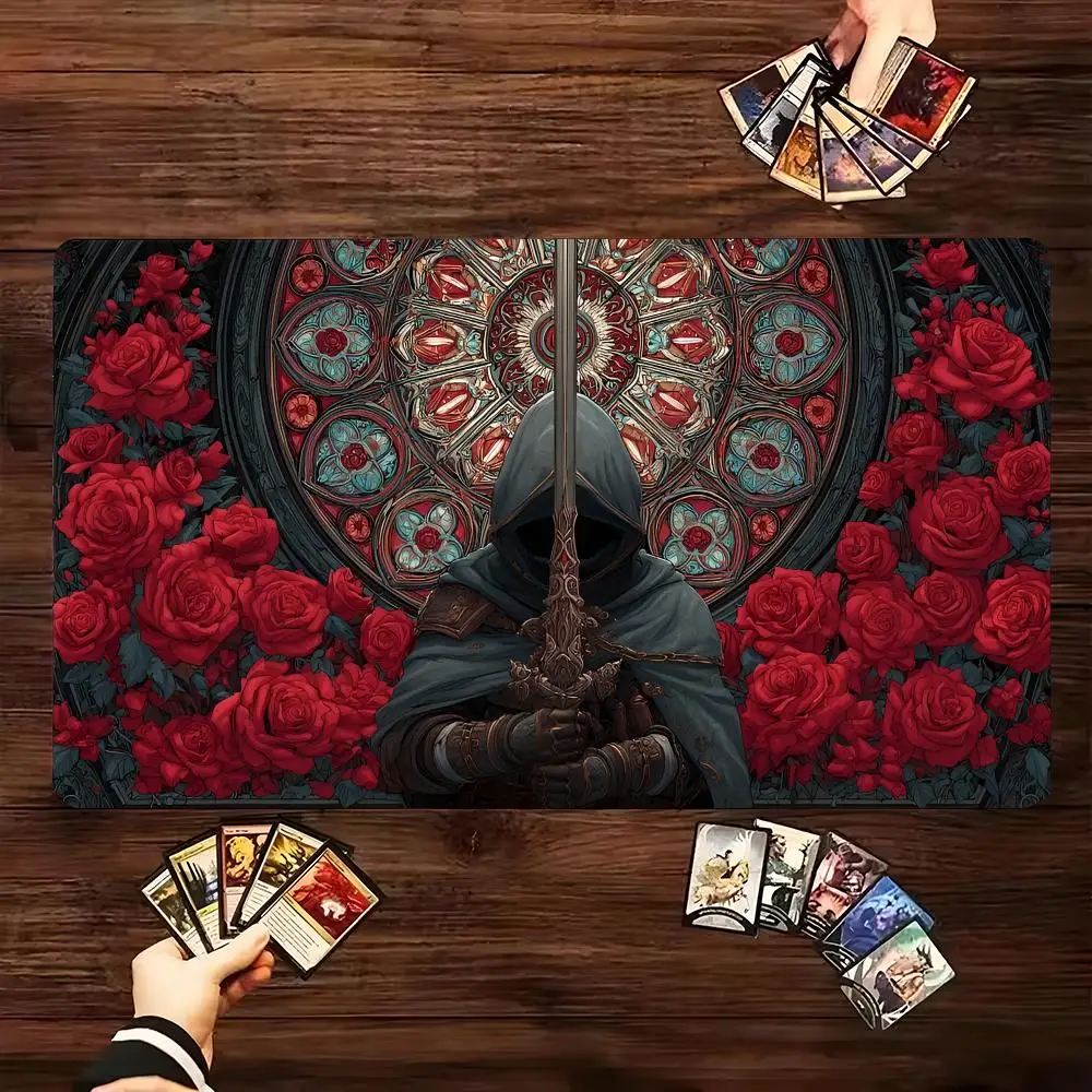 

Розы и рыцари в ретро-дизайне Коврик для мыши Большой коврик для компьютерной клавиатуры Игровой стол Коврик для настольной карты Игровой коврик Playmat Настольный коврик