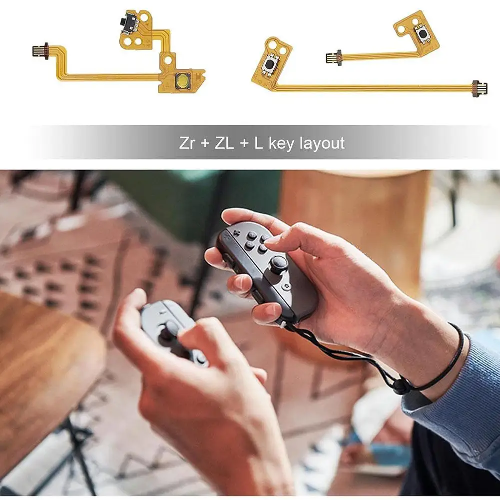Bagian Pengganti Kabel Fleksibel Pita Kunci Tombol 5in1 ZL ZR L SL SR untuk Pengontrol Nintendo NS Joy Con F0V8