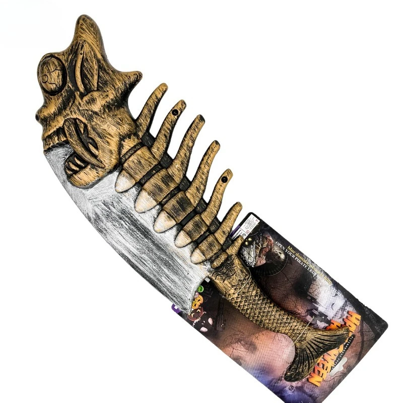 50,5 cm/19,88 cala Plastikowe Zabawki Nóż Rybia Ość Halloween Gadżety do Gier Model Rekwizyty Cosplay Akcesoria na Imprezę Kolekcjonerska Dekoracja