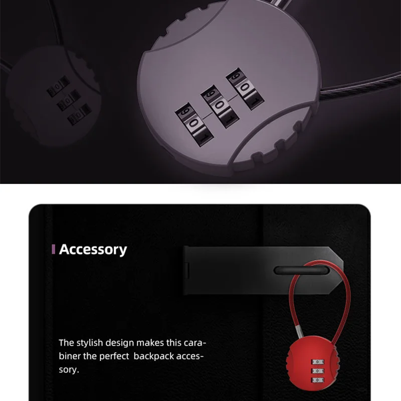 3 Digit Code Padlock Round Steel Wire Rope Password Lock for Travel Luggage Backpack Suitcase Bag Mini Password Padlock