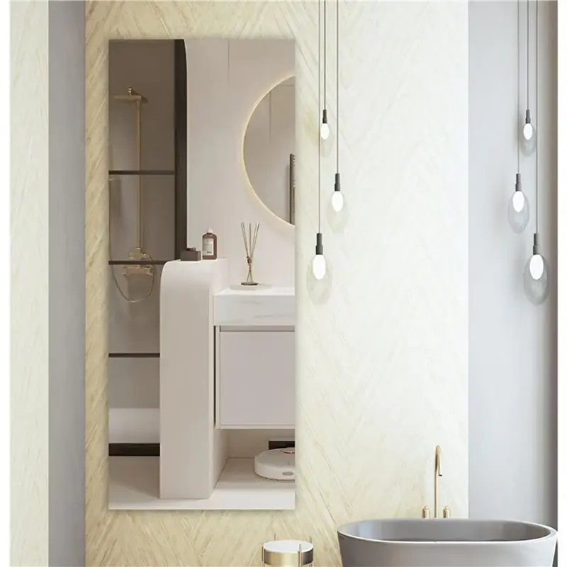 AC23-2X DIY PET Mirror Wall Sticker 40Cm X 122Cm Self-Adhesive Shatter-Resistant Flexible Decal For Living Room Bathroom