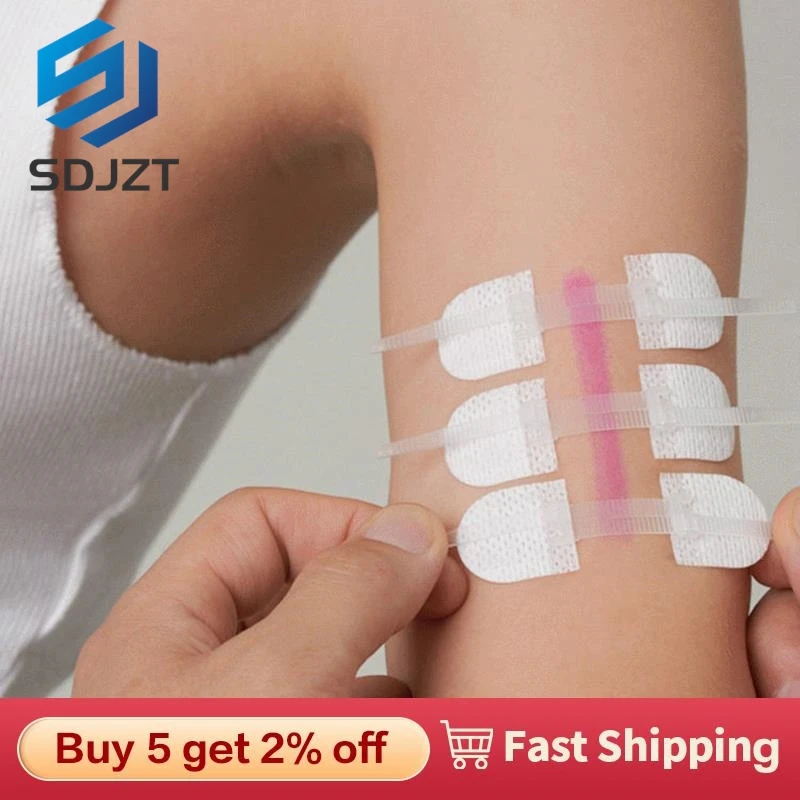 3pcs/set  Portable Zipper Tie Wound Closure Patch Hemostatic Patch Wound Fast Suture Zipper Band-Aid Outdoor  Safety Survival