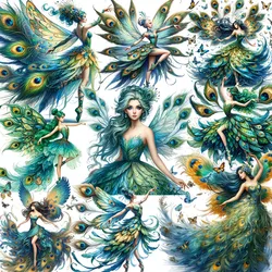 Peacock Girl Stickers Crafts And Scrapbooking stickers kids toys book Decorative sticker DIY Stationery