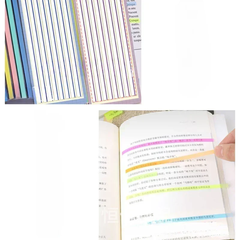 Color Notes Waterproof Transparent Index Tabs Reusable Sticker Office Supplies Fluorescent school Notepad Sticky Note