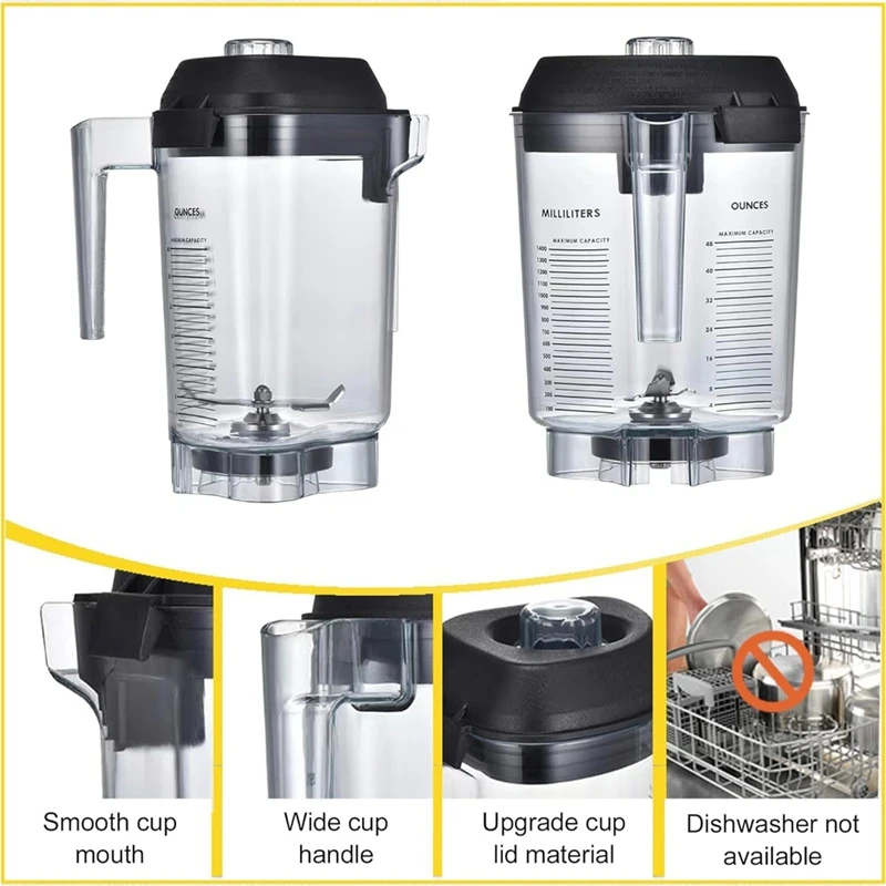 48Oz Advance Container Replacement Compatible For Vitamix The Quiet One VM0145, Barboss, Commercial Blender Pitcher