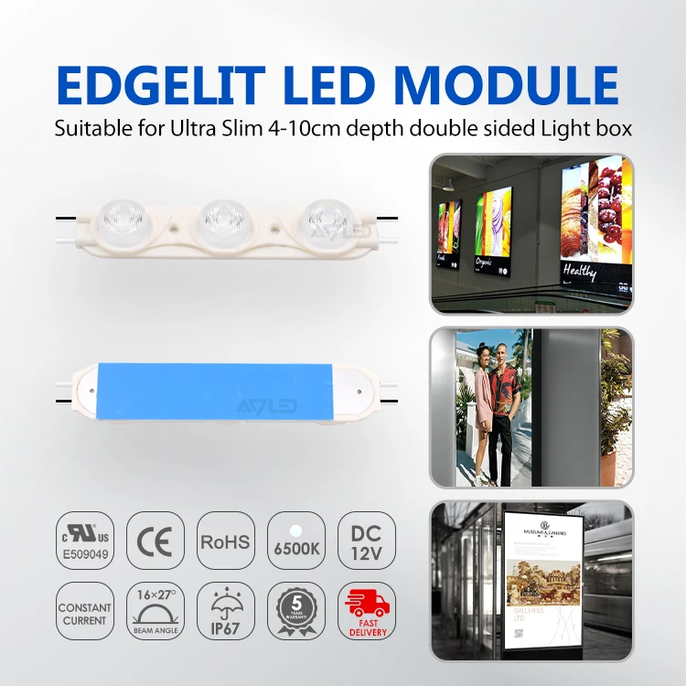 20pcs 3LED Module with Injection lens SMD2835 Advertisement Design Edgelit LED Module for Car Van Truck Auto Vehicle Letter Sign