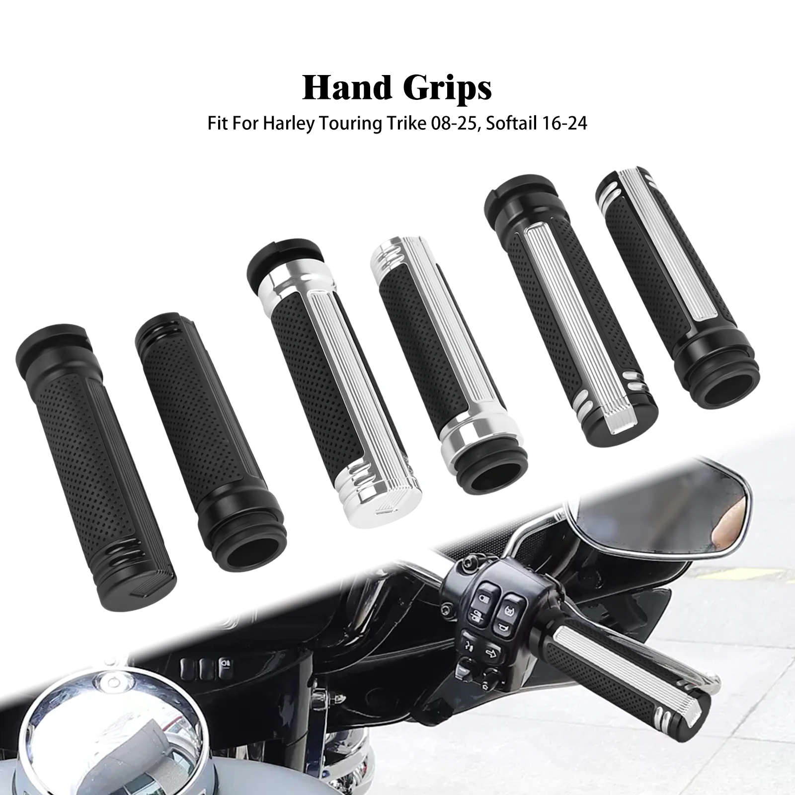 

Motorcycle 1'' Electronic Hand Grip Handlebar For Harley Touring Street Electra Glide FLHR 08-25 Softail Breakout Fat Boy FXDLS
