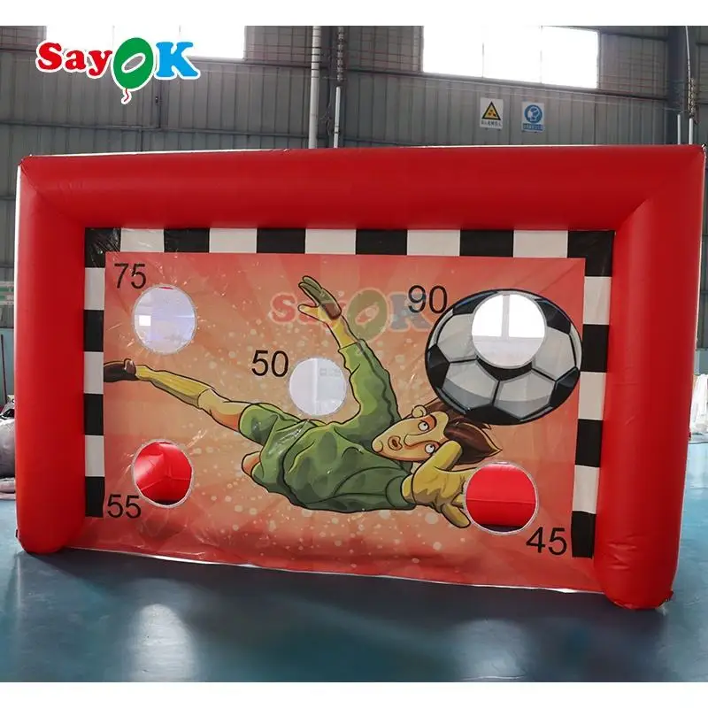 

4x2mh Pvc Inflatable Soccer Goal Door Tarpaulin Inflatable Football Games Outdoor Shooting Door For Games Sport Playing