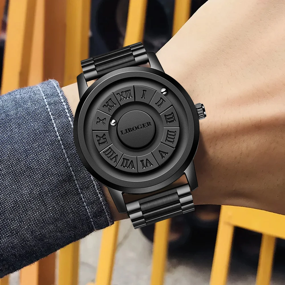 Jam Tangan Pria Bisnis Unik Jam Tangan Kuarsa Tali Baja Tahan Karat Tanggal Otomatis Modis Hadiah Pria untuk Jam Kalender Dia