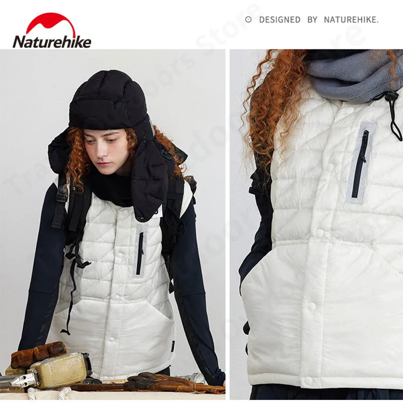 

Naturehike 1000FP Winter Sports Keep Warm Vest 90% Goose Down Woman/Man Locomotive vest Windproof Cold-Resistant Waistcoat