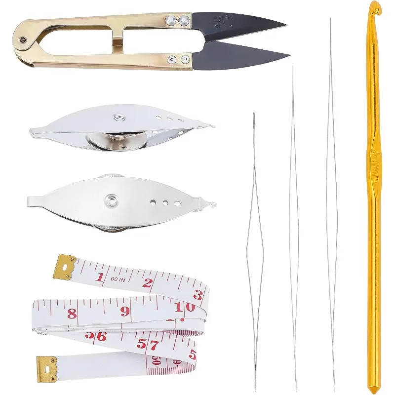 

8 комплектов бобины, ручная работа, серебряная металлическая игла для татуировки, инструменты для шитья и рукоделия с железными воланами, алюминиевый крючок для вязания