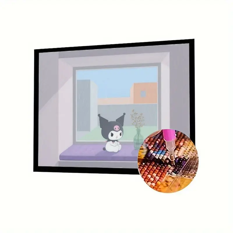 

1 комплект Kuromi за окном, 5D набор для алмазной живописи-милый персонаж мультфильма Sanrio, полная дрель, сделай сам, алмазная художественная вышивка стразами