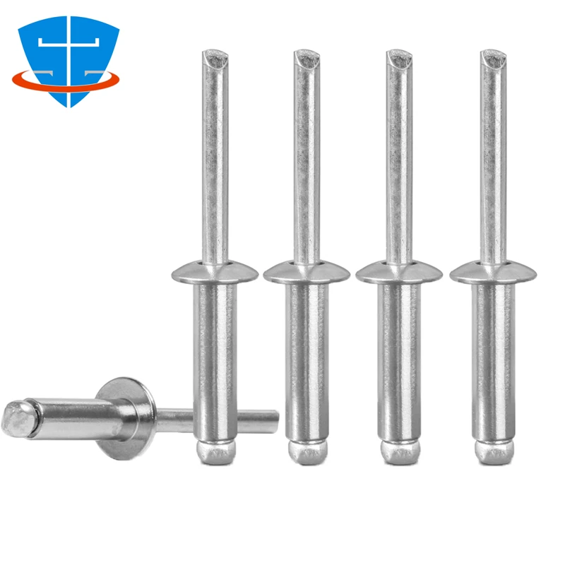 100x Aluminum Pop Blind Rivets M2.4 M3 M3.2 M4 M5 M6.4 Dome Head Blind Rivet Steel Shank Mandrel Exhaust Rivets Pop Pull Rivet