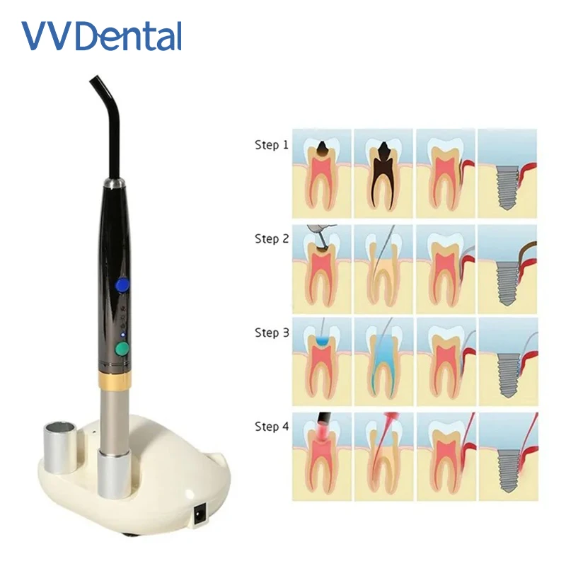 Sistema laser a diodi VVDental Penna laser curativa fotoattivata wireless 650nm Lampada medica per disinfezione per tessuti molli Perio Endo