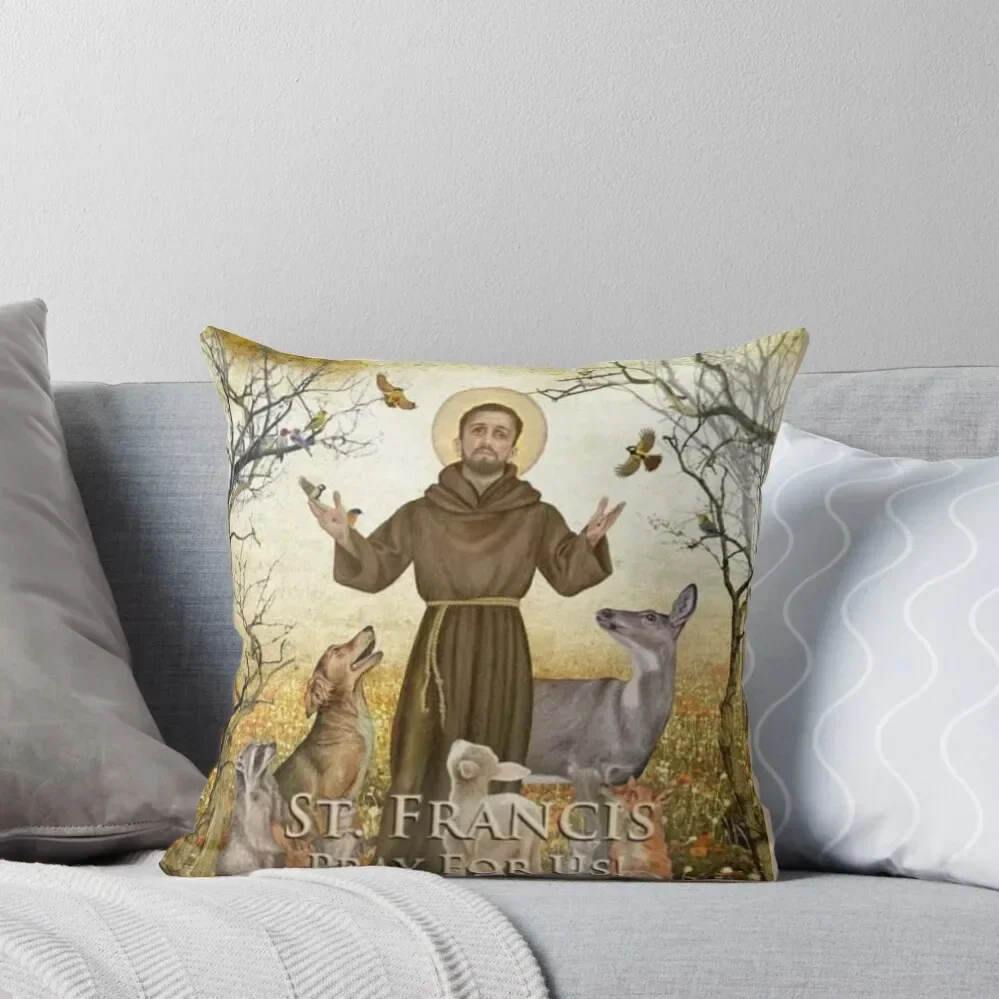 Saint Francis of Assisi, Francis of Assisi, friar, san Francesco Throw Pillow Sofa Cushion Sofa Cover pillow