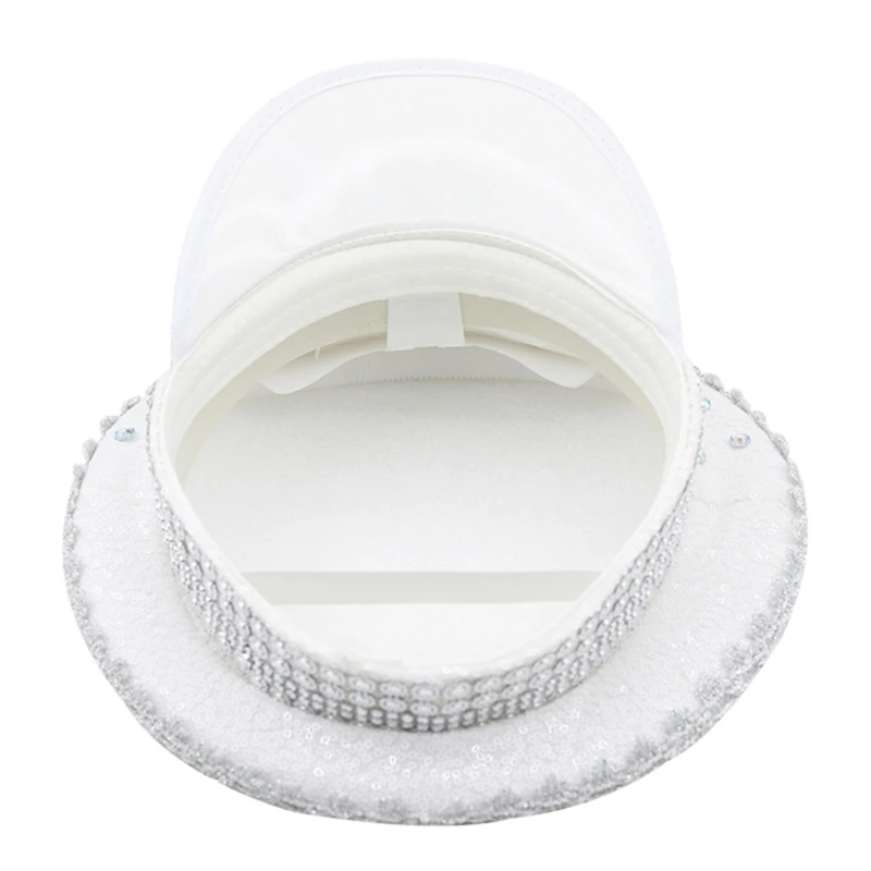 Bride Hat Pearls Captain Hat Encrusted Rhinestones Delicate  display picture 1