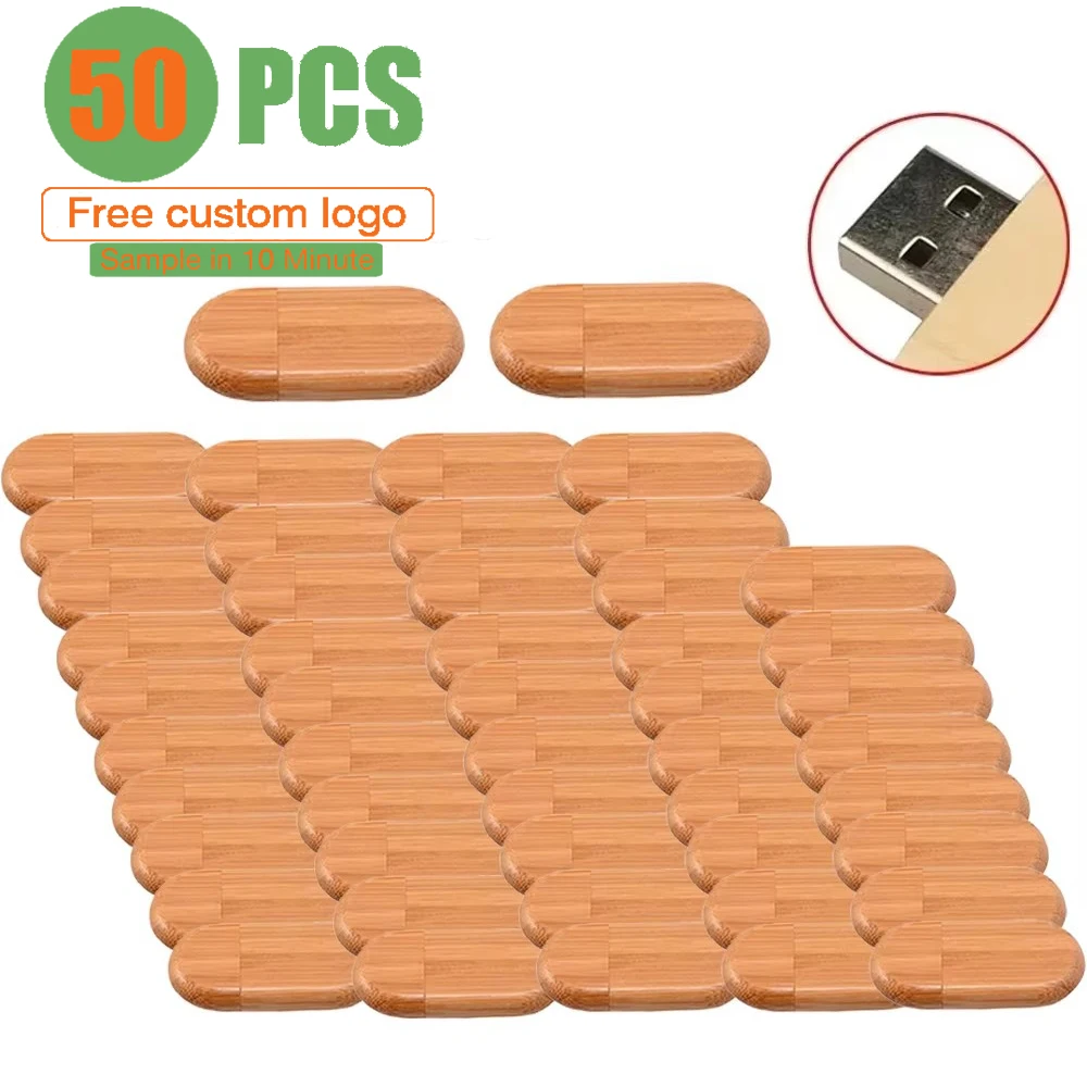 50pcs/lot USB 2.0 for Wedding Photography Gifts Free Custom LOGO Wooden U Disk 64GB 32GB 16GB 8GB 4GB Memory Stick Flash Drive