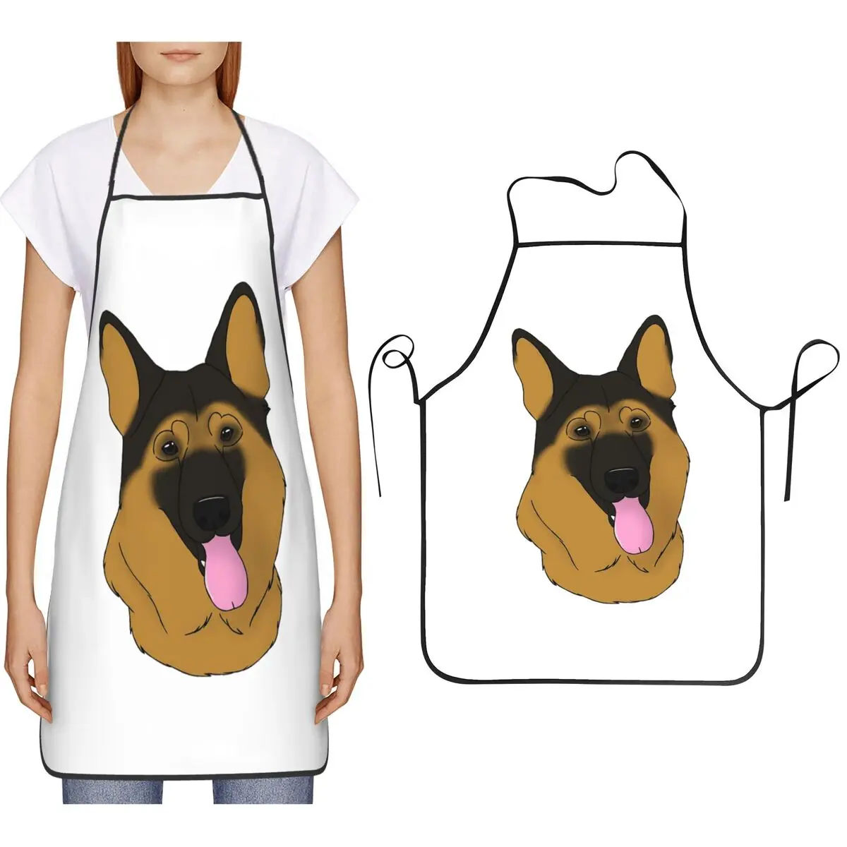 German Shepherd Dog - Black And Tan Apron Chef Cooking Cuisine Tablier Bib Kitchen Cleaning Pinafore for Women Men Gardening