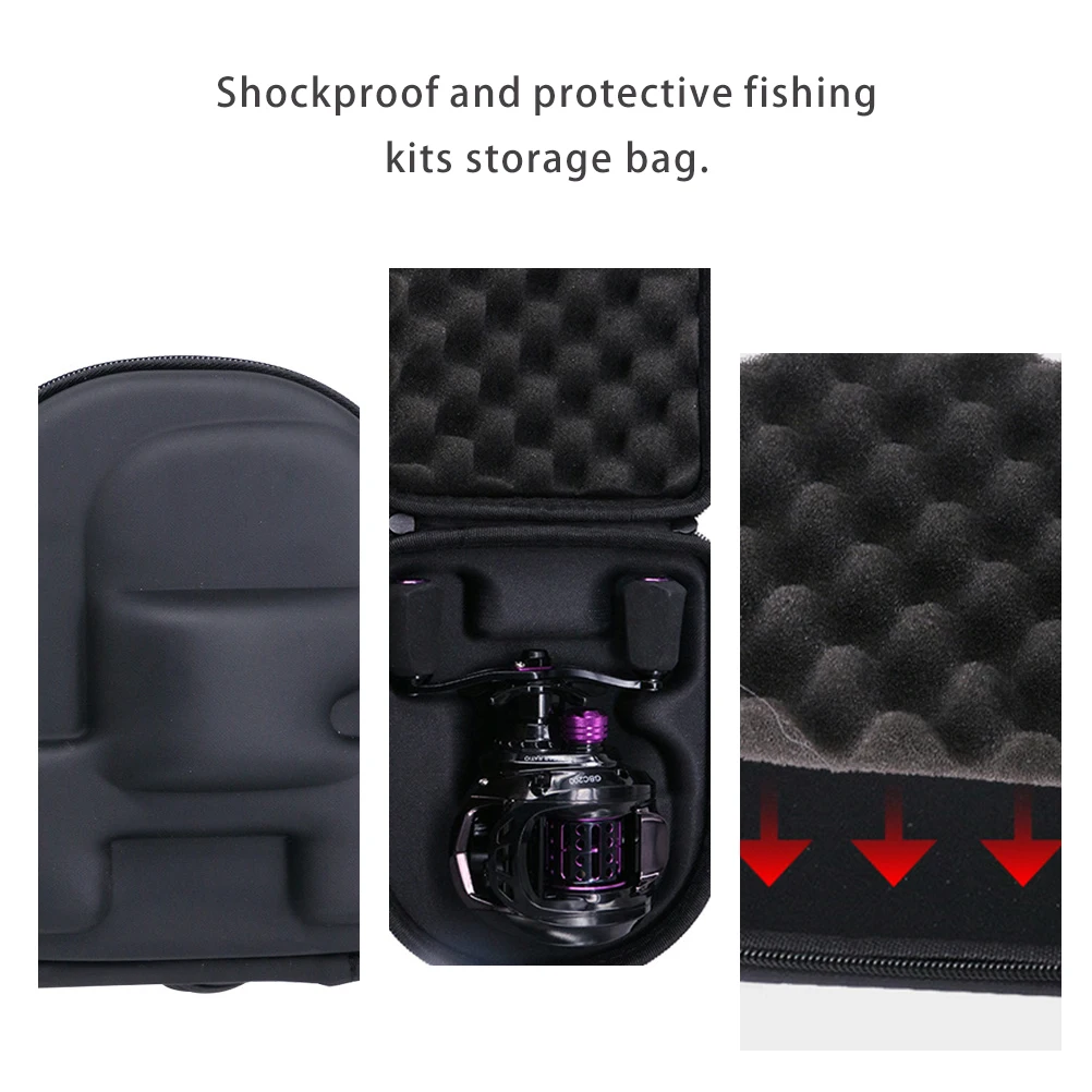 

1Pc Professional Storage Bag Creative Fishing Supplies Bag Outdoor Fishing Kits Storage Pouch(Black, Left Hand)