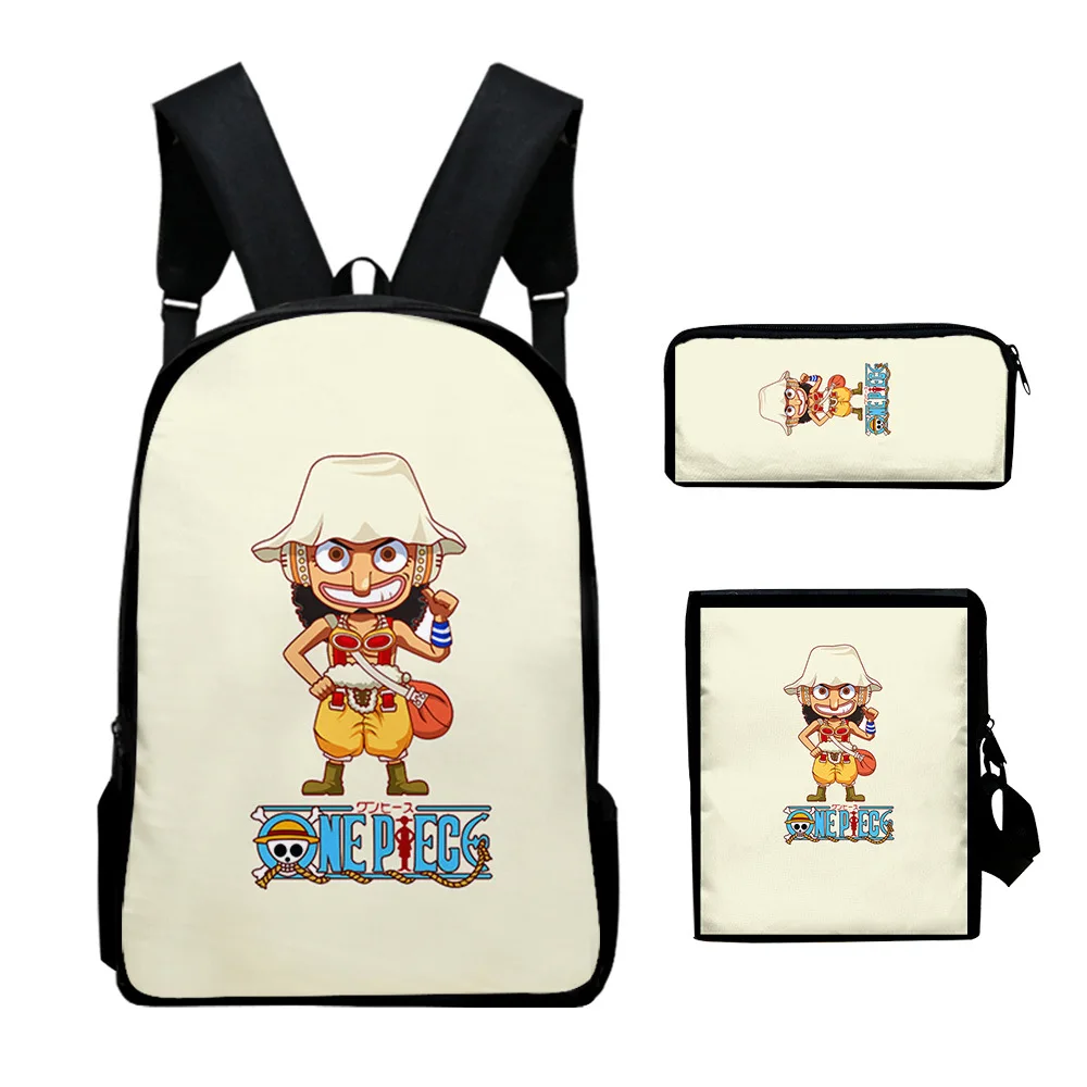 

Hip Hop Popular Cartoon One Pop 3D Print 3pcs/Set pupil School Bags Laptop Daypack Backpack Inclined shoulder bag Pencil Case