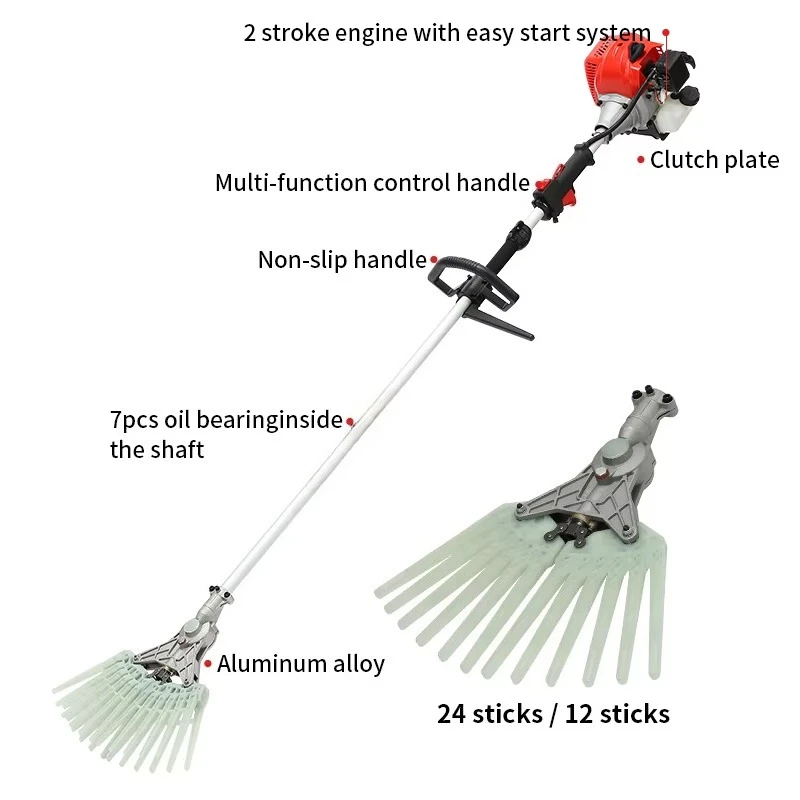 New Multifunctional Long Rod Chain Saw 25.4cc Olive Shaped Vibrating Screen Brush Cutter Fast Shipping