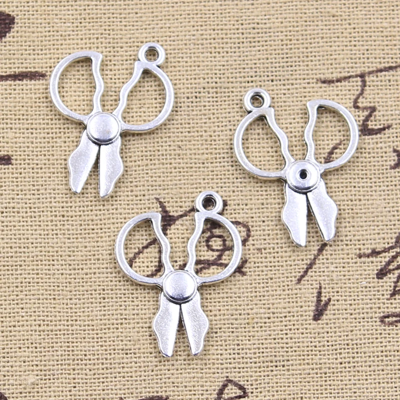 20pcs Charms Sewing Scissors 26x20mm Antique Silver Color Pendants DIY Crafts Making Findings Handmade Tibetan Jewelry