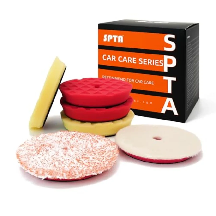 Buffg Polishg Pads, 10mm Body Repair Polishing Pad Set Made for Backing Plate, Pcs Buffg Pads with Sponge, Wool and Micro-Fiber