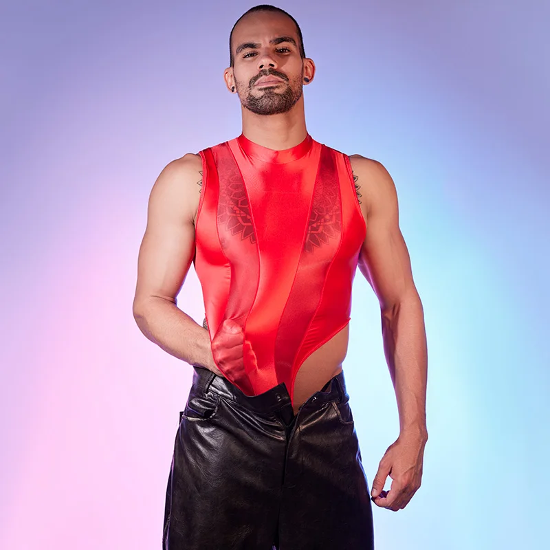 حار مثير الرجال داخلية شبكة المرقعة لامعة شفافة قصيرة الأكمام الذكور السروال القصير عالية قطع يوتار مثلي الجنس مفتوحة المنشعب حللا #5