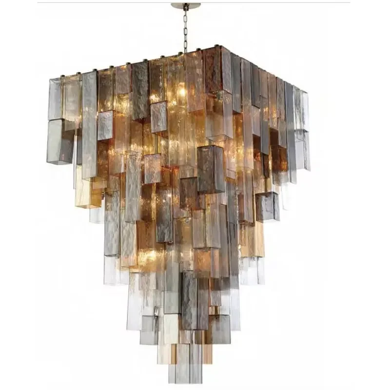 Customizable High End Glass Chandelier Elegant Lighting Fixture for Living Room Bedroom Modern Luxury Ceiling Lamp Home Decor