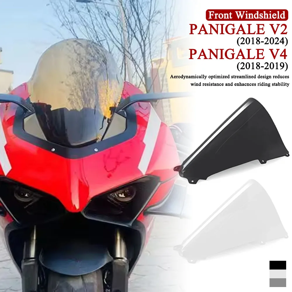 

V2 V4 Motorcycle Windshield Spoiler Heightening Extension Windscreen Deflector Fit For DUCATI PANIGALE V2 2018-2024 Panigale V4