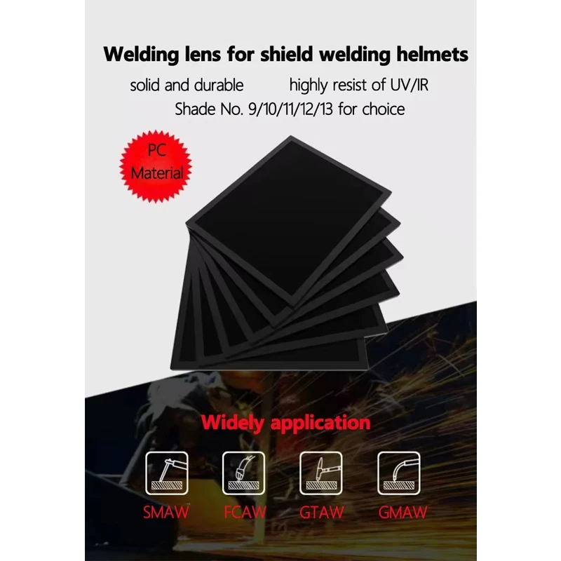 1 قطعة عدسة مرشح داكنة من البولي كربونات لون أخضر عرض كبير 110x90x3 مللي متر لخوذات اللحام نظارات درع هود الظل 9 10 12 13 #4