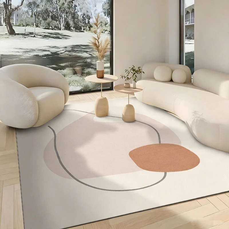 Large Living Room Carpet Soft Fluffy Comfortable Floor Mat Bedroom Carpets Minimalist Geometric Pattern Rug Home Decoration Rugs