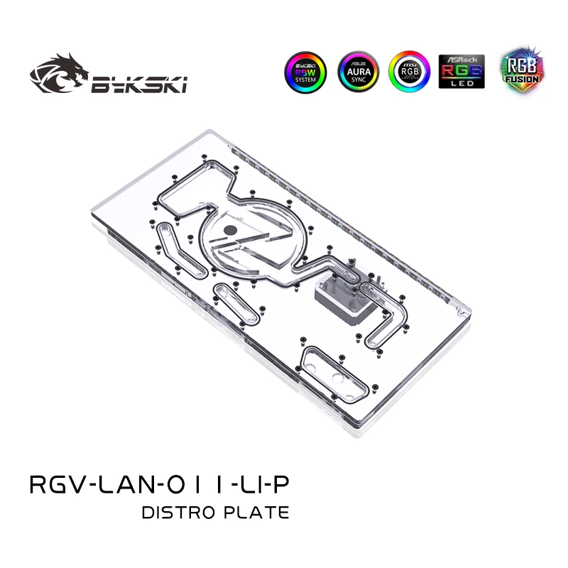 Bykski Distro Plate pour Lian Li PC-011-Analyste de panneau avant-PMMA W/PŽ+ W/ 5v Adressable Water Cooling ARGB Light