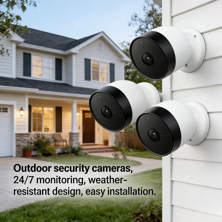 

Беспроводная камера безопасности Nest Cam для улицы и дома, 2-е поколение, комплект из 3 штук