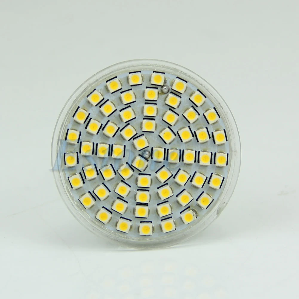 2022 New GU10 3528SMD 60 LED 5W 220V Warm White 3500K High Power Spot Light Lamp Bulb