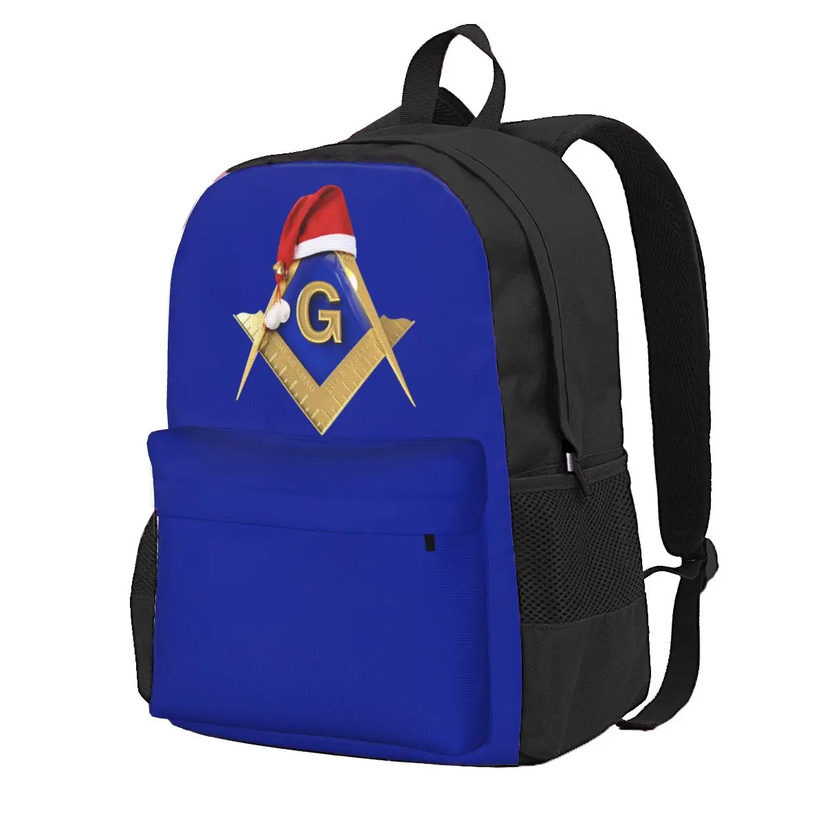 

Freemason Christmas Santa's Hat Student Backpack School Bag Hiking Travel Daypack for Men Women Fashion Bookbag Shoulder Bags