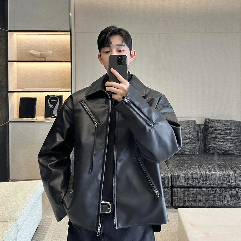 

Street Sle Retro Biker Cotton Jaet Men's Autumn Winter Double Head Zipper Faionable Loose Fit High Sensation Cool Ha...