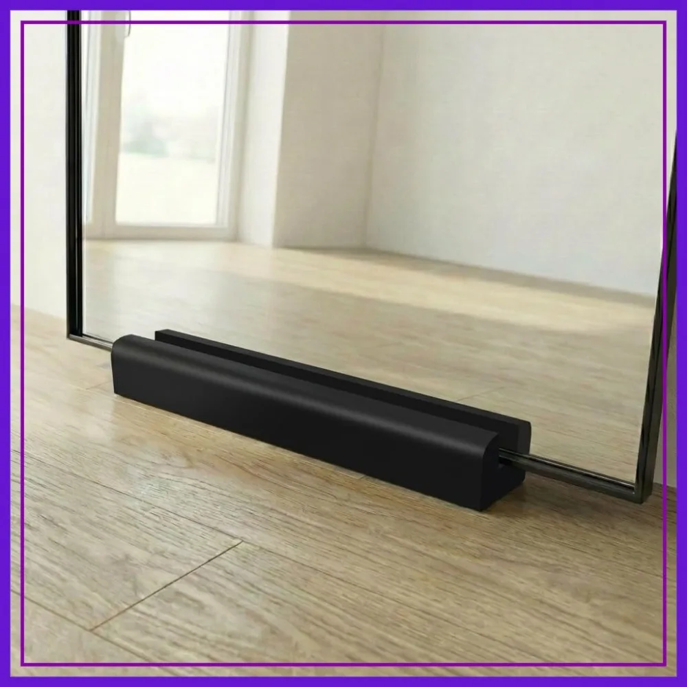

Large Solid Wood Floor Mirror Stand - Anti-Slip, Black, Full Length Mirror