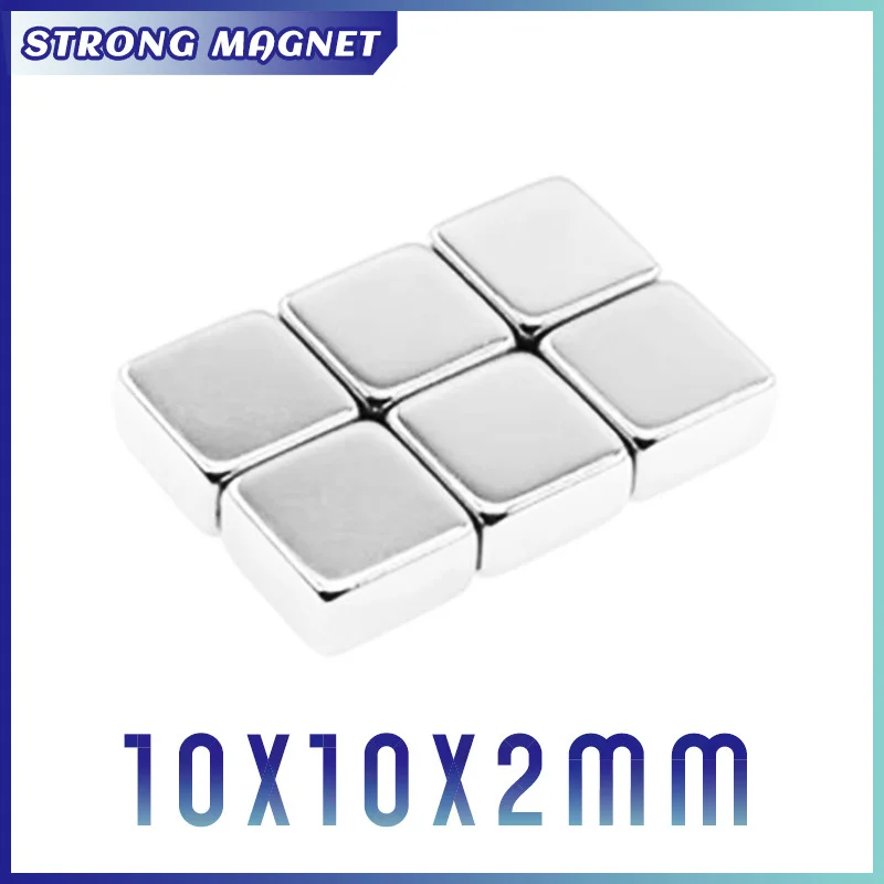 10/20/50/100/150/200/300/1000PCS Square Strong Powerful Magnets 10mm*10mm*2 mm Block Rare Earth Neodymium Magnet 10x10x2mm