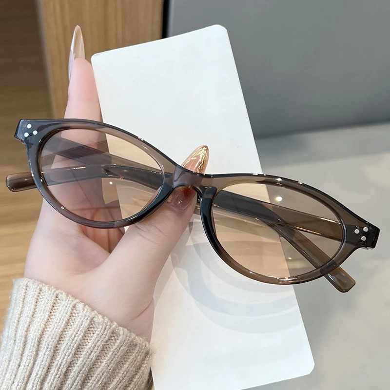 موضة صغيرة البيضاوي نمط برشام النظارات الشمسية النساء العلامة التجارية تصميم متعدد الألوان نظارات شمسية في الهواء الطلق ظلال الإناث UV400 Oculos دي سول #4