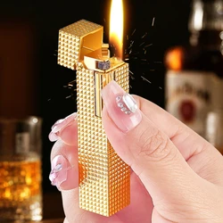 Derui Narrow Edition Mini Kerosine Lighter Metal Loud Voice Sideslip Grinding Wheel Ignition Smoking Accessories Gadgets For Men