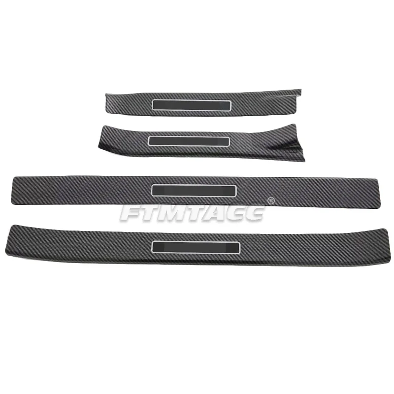 8 قطعة/مجموعة ABS ألياف الكربون عتبة باب السيارة لوحة بالية الحرس حامي غطاء الكسوة لسوبارو Crosstrek 2024 2025 #2