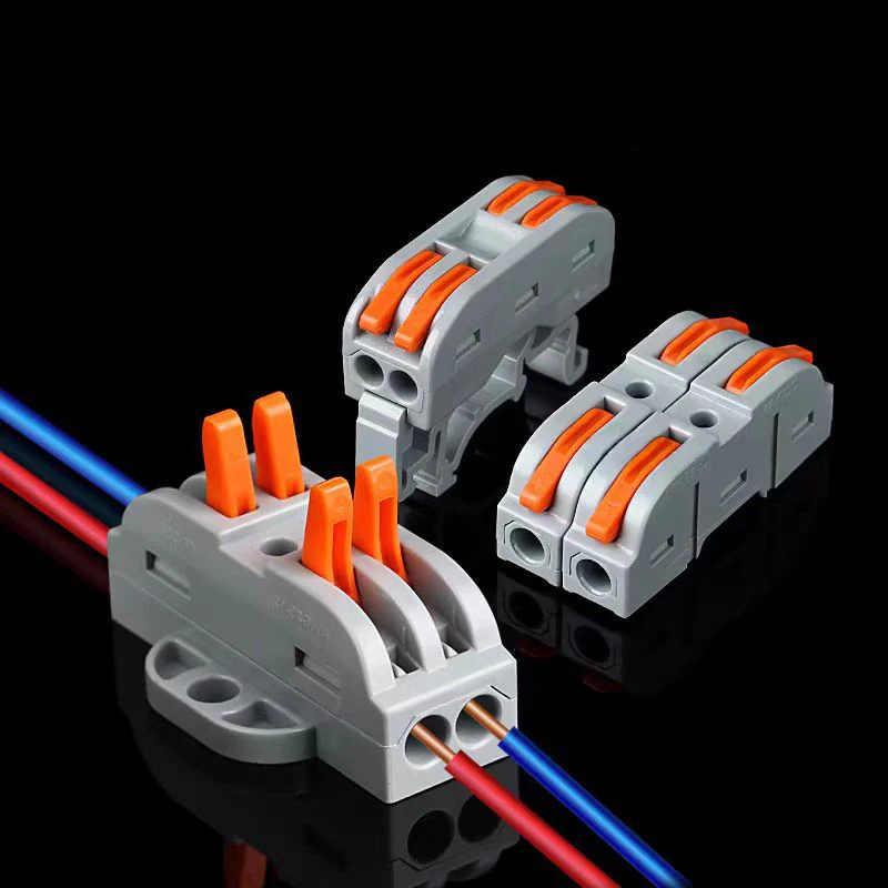 5/10pcs 2 in 2 Out Quick Connect Electrical Terminal Blocks, Universal Push-in Wire Connectors for Easy and Secure Wiring