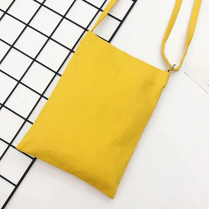 Canvas bag, shoulder bag, minimalist phone bag, women's portable crossbody bag, hand-painted mini crossbody bag