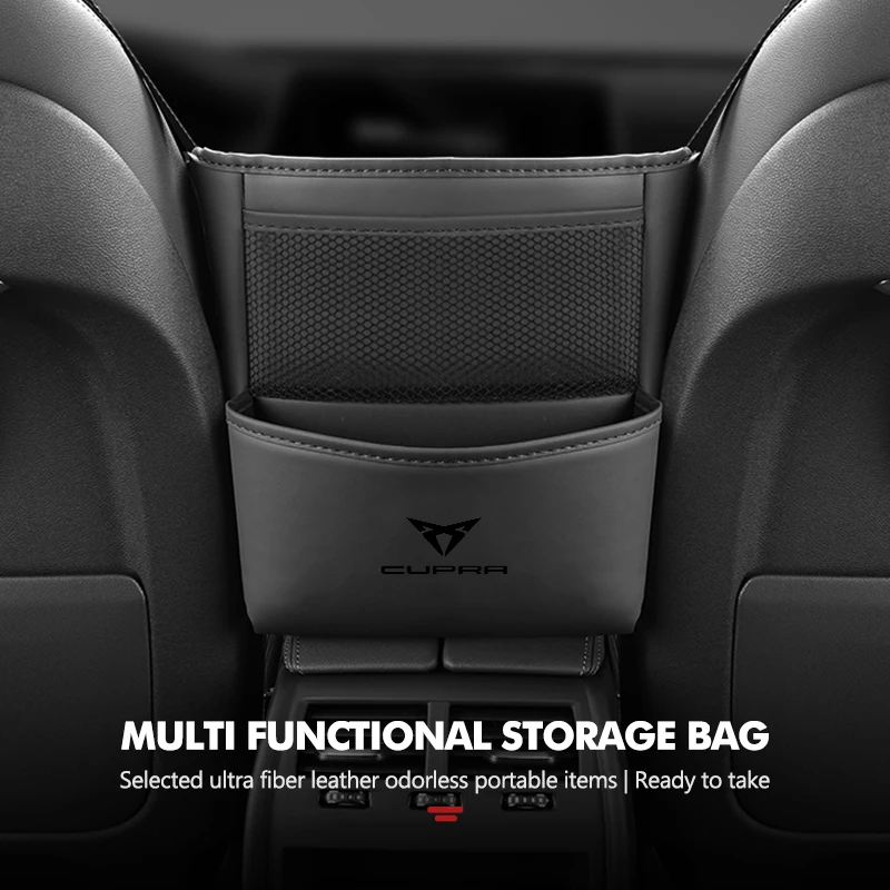 Car Seat Middle Hanger Storage Bag Armrest Box Tiding Pocket For Cupra Leon Ateca FR Alhambra Formentor EL-Born